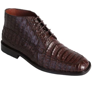 Los Altos Genuino Cocodrilo Vientre Vestido Botas al Tobillo Suela de Cuero Prenda superior alta EE+ - Imagen 1 de 1