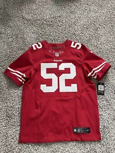 NWT Nike Elite Authentic Patrick Willis SF 49ers Jersey Mens Size 44 #52 - Picture 1 of 13