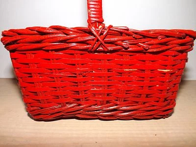 Red Wicker Basket(110516) - Image 1 of 4