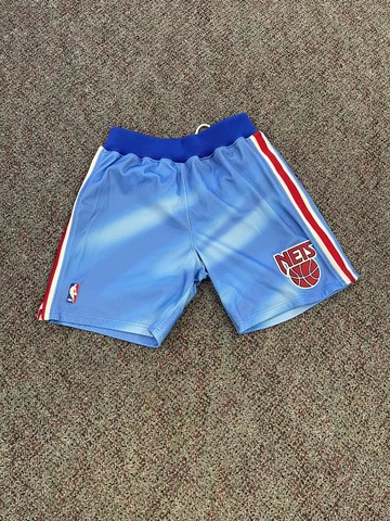 new jersey nets nba shorts size large vintage vtg authentic rare used blue Cover