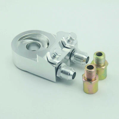Fit Ford Chevrolet AN-10AN Oil Filter Relocation Silver Thread Plate Adapter Kit — 第 1/4 张图片