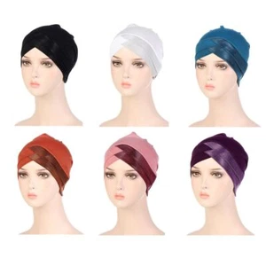 Head Scarf Stretch Wrap Muslim Beanie Hat Hijab Cap Turban Hat Chemo Cap - Picture 1 of 19