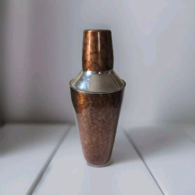 Cocktail Shaker With Copper Coloring 3 Piece And Water Color Pattern - Image 1 of 4