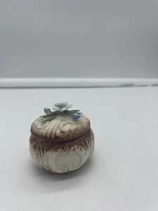 Fullin Mollica Capodimonte blaue Blume Schmuckschatulle Italien - Bild 1 von 6