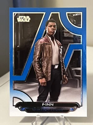 2018 Topps Star Wars Galactic Files Reborn BLUE #TLJ4 Finn John Boyega - Image 1 of 3