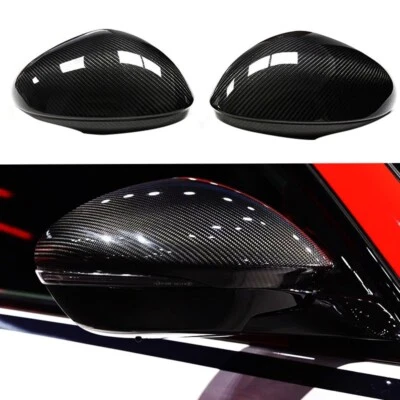 Real Carbon Fiber Car Rear View Side Mirror Cover For 16-22 Alfa Romeo Giulia Foto 1 de 4