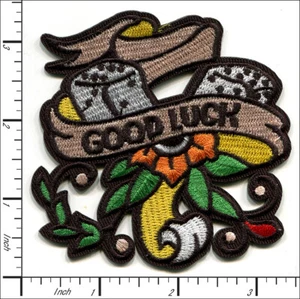 14 Pcs Embroidered Iron on patches Good Luck 8.5cm x 8.5cm AP025gL1 - Picture 1 of 2