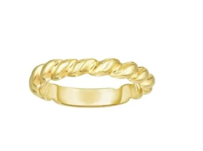 14k Yellow Gold Twisted Band Ring 3.7MM Wide  2.5 grams - Image 1 of 4