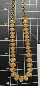 Bright Gold Tone 18 inch Rhinestone Necklace - Picture 1 of 4