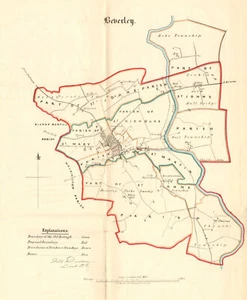 BEVERLEY borough/town plan. REFORM ACT. Molescroft. Yorkshire. DAWSON 1832 map - Picture 1 of 1