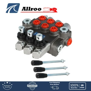 Hydraulic Directional Control Valve 3 Spool 13GPM BSPP Interface New - Picture 1 of 19
