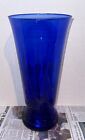 Vtg Anchor Hocking Large Cobalt Blue 13 7/8”Depression Glass Table Or Floor Vase
