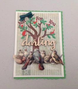 Beautiful Handmade Greeting Card ."Just For You Darling" - Picture 1 of 1