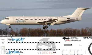 V1 Decals Fokker F-100 Denim Air for 1/144 Revell Model Airplane Kit V1D0356 - Picture 1 of 8