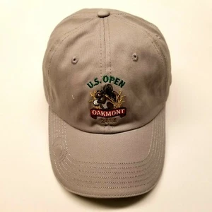 US OPEN 2016 Oakmont USGA Khaki Embroidered Golf Hat Adjustable Strap EUC - Picture 1 of 8