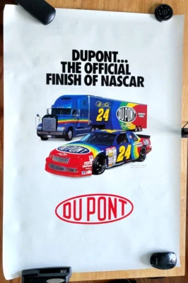 Vintage 90's large 39x27 Jeff Gordon NASCAR "DuPont Official Finish of NASCAR"  - Image 1 of 4