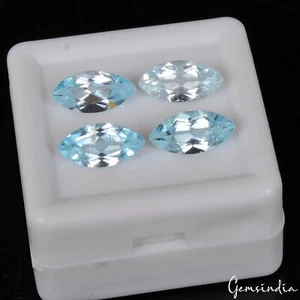 Gemas sueltas de calidad AAA de topacio azul suizo natural de 5,60 quilates/10x5 mm ~ 4 piezas - Imagen 1 de 6