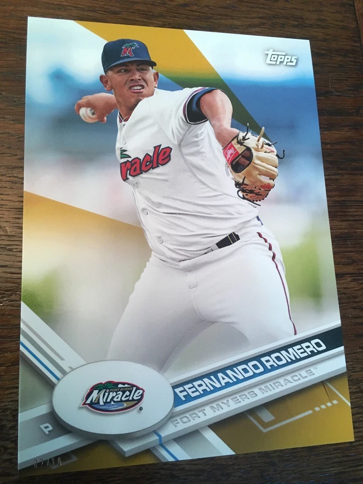 2017 Topps Pro Debut Jumbo 5x7 Fernando Romero Miracle 149 #'d 02/10 Gold - Image 1 of 1