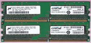 2GB 2x1GB PC2 6400 DDR2-800 CRUCIAL CT12864AA800.8FE MICRON MT8HTF12864AY-800E1 - Picture 1 of 2