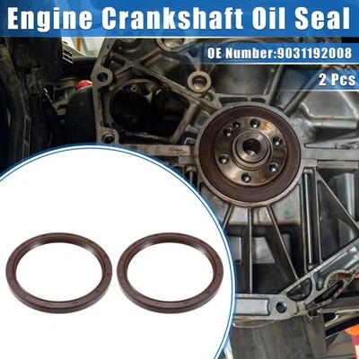 2pcs Engine Crankshaft Oil Seal Compatible for Toyota Sienna 1998-2015 Rubber Foto 1 de 4