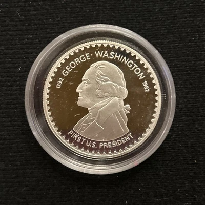 1982 Lesotho 10 Maloti George Washington Comemmorative Silver Cameo Proof #110 - Image 1 of 4