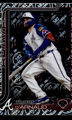 2025 Topps 582 Montgomery Club Parallel 325 Travis dArnaud Atlanta Braves - Image 1 of 2