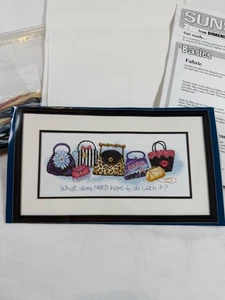 Sunset Cross Stitch Handbag Heaven Vintage Kit Purses Fun Funny Sassy Cute 16x7 - Picture 1 of 16