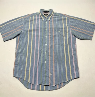 Camisa De Colección Años 90 Pastel Vertical Rayas Bolsillo Botón Para Hombres M Envejecida Retro Foto 1 de 4