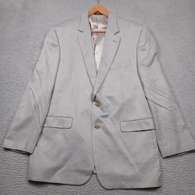 Blazer masculino Ralph Ralph Lauren 46L cinza espinha de peixe dois botões bambu casaco esportivo - Imagem 1 de 4