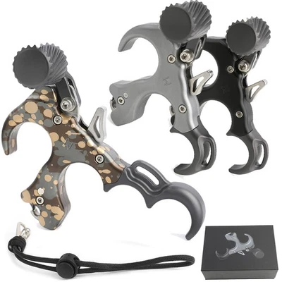 Compound Bow Release Aids 3 4 Finger Thumb Trigger Adjustable Archery Grip RH LH - Image 1 of 4