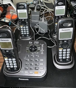 Panasonic KX-TG9341T DECT 6.0 Cordless Phone System w/ 4 Handsets GREAT Shape - Picture 1 of 8