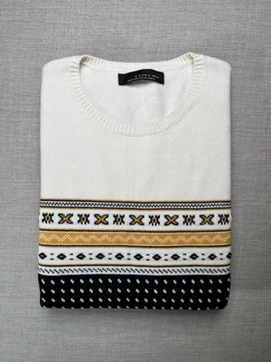 Zara Man Cream Black Wool Blend Polka Dot Jumper Men’s L [360] - Image 1 of 4