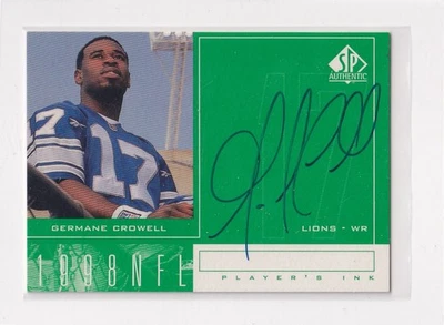 1998 SP Authentic Player's Ink AUTOGRAPHED # GC Germane Crowell Nice Card - Image 1 of 2