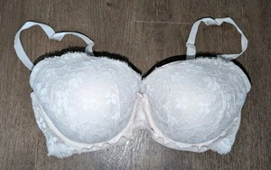 Victoria's Secret Dream Angels gefütterter Halb-/Demi-BH doppelt cremeweiß Spitze 36DD - Bild 1 von 6
