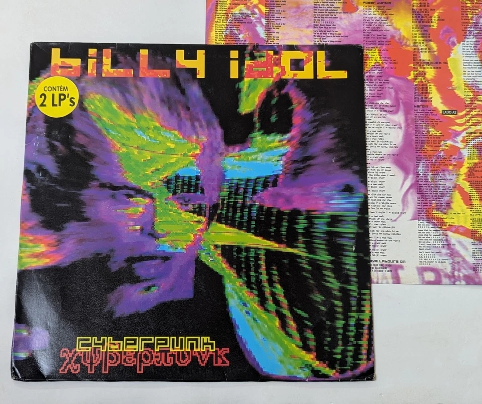 Billy Idol - Cyberpunk BRAZIL  1st Press 2 Lps 1993 - Image 1 of 4