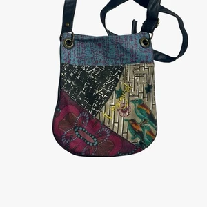 Desigual Umhängetasche Boho Patchwork Blumen bestickt Vögel Handtasche bunt - Bild 1 von 14
