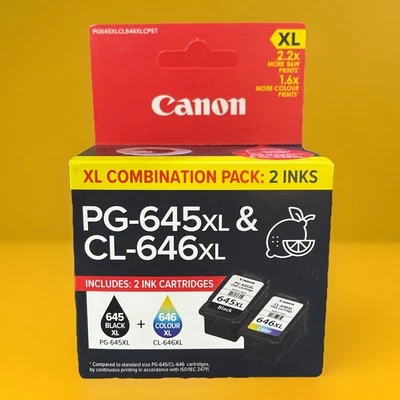 Canon PG-645XL & CL-646XL Genuine Combo Twin Pack Printer Ink x2 PIXMA BRAND NEW - image 1 of 4