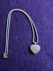 Beverly Hills Silver 925 Heart Pendant Diamond Cut Necklace 18in