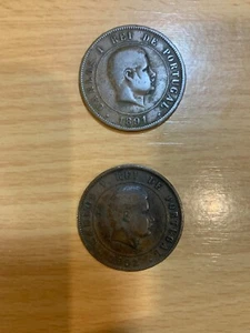 PORTUGAL  D. Carlos I - 2x 20 REIS 1891/1992-NICE! - Picture 1 of 2