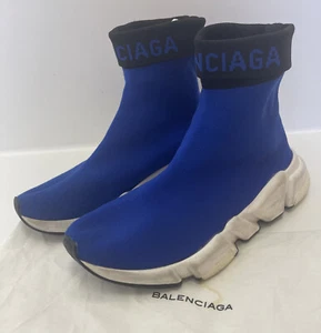 BALENCIAGA Speed ‘turn over’ Speed Sock Trainers.UK 3/36.Electric Blue - Picture 1 of 6