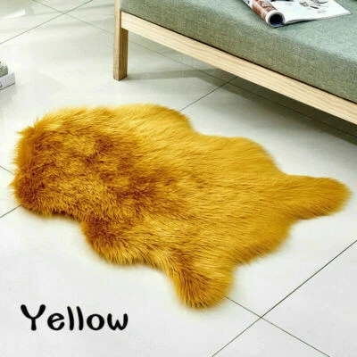 Tapete de pele de lã sintética antiderrapante tapetes de área macia para sala de estar tapete macio NLK - Imagem 1 de 4