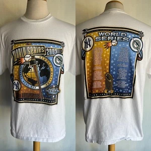 NEW YORK YANKEES vs FLORIDA MARLINS (2003) MLB World Series Roster T-Shirt Large - Picture 1 of 6