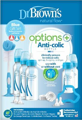 Dr Browns Options+ Bottle Narrow Neck Gift Set Blue • 59.46$