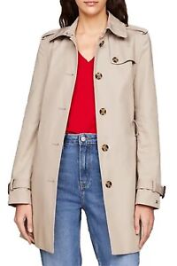 Tommy Hilfiger Women’s Belted HERITAGE SINGLE BREASTED TRENCH COAT L Beige