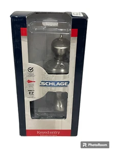 NEW SCHLAGE #F51 V SIE 619 Siena Knob Keyed Entry Lock, níquel satinado - Imagen 1 de 5