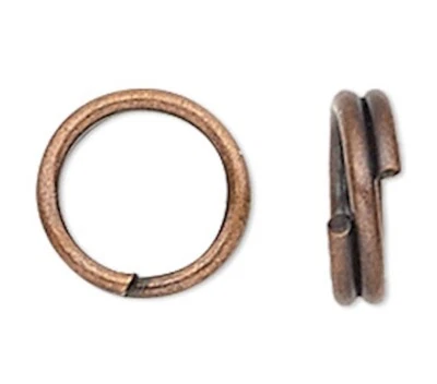 100 anillos divididos antiguos de acero chapado en cobre de 5 mm con identificación de 3,7 mm para asegurar dijes Foto 1 de 3