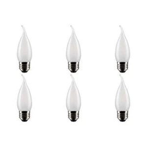 SATCO 5.5W CA10 LED - Frost - Medium base - 90 CRI - 2700K - 6PK - Picture 1 of 6