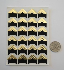 Photo Corners Stickers - Gold with Adhesive Backing - Scrapbooking Kit Pack #2 - Picture 1 of 3