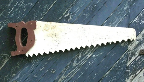 VINTAGE MID CENTURY 1950's WOODEN SAW HARDWARE STORE TRADE SIGN Cover