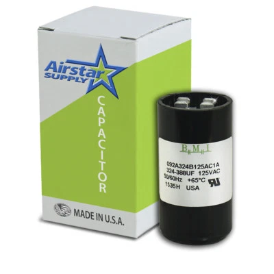 BMI Motor Start Capacitor 324-388 uF MFD 110 / 125 VAC MARS 11021 JARD 11921 PMJ324